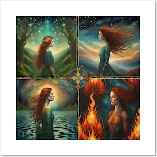 The Elements - Earth, Air, Water, Fire. Posters and Art